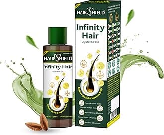 Hairshield Infinity Hair Ayurvedic Oil with 21 Herbs including Bhringraj, Henna, Amla, Neem | 8 Natural Oils | Promotes Hair Growth, Stops Hairfall, Reduces Breakage & Split Ends, Removes Dandruff | 100ml