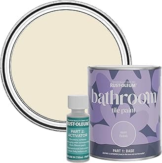 Rust-Oleum Beige Water-Resistant Bathroom Tile Paint in Matt Finish - Quarry Lime 750ml