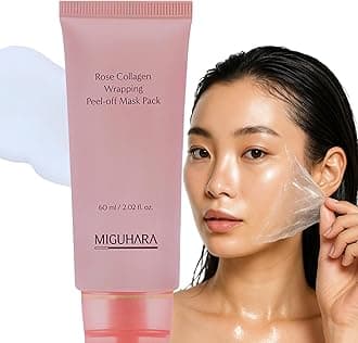 Rose Collagen Wrapping Mask - Elasticity & Firming Korean Glass Skin Peel Off Mask - Damask Rose & Hydrolyzed Collagen to Minimize the Appearance of Pores & Enhance Glow (2.02 fl.oz)