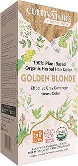 Cultivator's Organic Hair Colour - Organic Herbal Hair Colour for Women and Men - Ammonia Free Hair Colour Powder - Natural Hair Colour Without Chemical, (Golden Blonde) - 100g