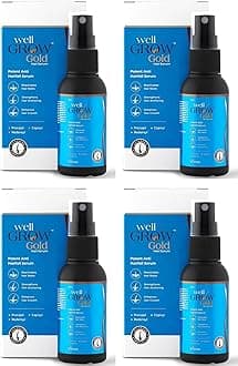 Brinton WellGrow Gold Hair Serum with 3% Redensyl, 5% Capixyl & 2% Procapil | Lightweight, Non-Greasy Formula | Supports Hair Regrowth, Control Hair Fall | For Men & Women | 30 ml (Pack of 4)