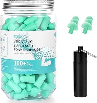 Soft Foam Ear Plugs for Sleep, 200 Pcs 38 dB Highest SNR, Ear Plugs for Sleeping Noise Cancelling, Reusable Comfortable Hearing Protection Foam Earplugs for Sleep, Snoring, Work, Lound Noise