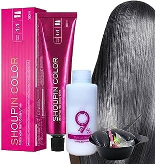 Hair Dye - Color Silver-Grey & Smoke Hair Color Cream Kit, Semi-Permanent Hair Color, No Bleaching Silver-Grey&smoke Gray Hair Color Dye Kit(1 PCS)