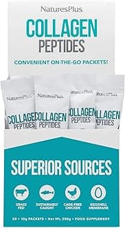 NaturesPlus Collagen Peptides Powder Single Sachets - Ethically Sourced, 6 Types Hydrolysed Collagen Supplement with Vitamin C - Cartilage, Skin Support - Gluten Free - Pack of 20 Sachets