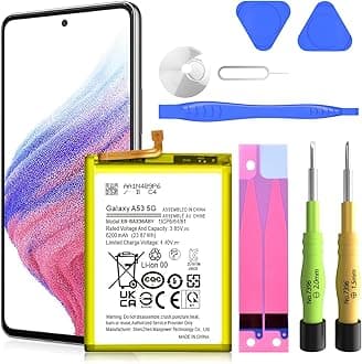 SHENMZ 6200mAh Replacement Battery for Samsung Galaxy A53 5G (2026 New Upgraded) - High Capacity Battery Compatible with SM-A536B/DS, SM-A536U, SM-A536B Models with Repair Tool Kit