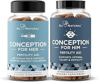 Conception for Her & Conception for Him Bundle - Fertility Supplements for Couples - Hormonal Balance, Cycle & Ovulation Support + Sperm Count, Motility & Strength - 120 Vegetarian Capsules