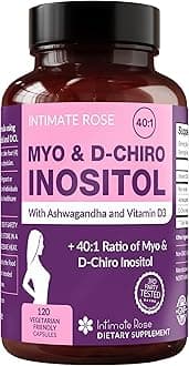 Intimate Rose Myo-Inositol & D-Chiro Inositol Supplement for Women - Hormone Balance & Ovarian Support for Women - Ideal 40:1 Ratio, Vitamin D3 + Ashwagandha