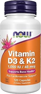NOW Foods Vitamin D-3 & K-2-120 Veg Capsules