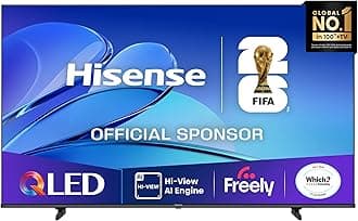 Hisense 75" 75E7QTUK QLED Smart AI TV - 4K Direct Lit Viewing, Quantum Dot Colour, Hi-View AI Engine, Dolby Vision, Dolby Atmos with Freely, Disney +, YouTube, Netflix