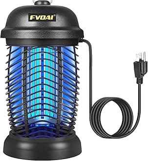 FVOAI Bug Zapper Outdoor, Mosquito Zapper, Fly Zapper, Insect Zapper Electric Fly Traps for 1/2 Acre, Indoor Outdoor Use with 3 Prong Plug-in,4200V, ABS Plastic Outer, Black