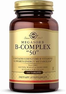 Megasorb Vitamin B-Complex Tablets - Pack of 100 - Supports Mental Performance - Premotes a Reduction in Tiredness and Fatigue - Vegan, Gluten Free and Kosher
