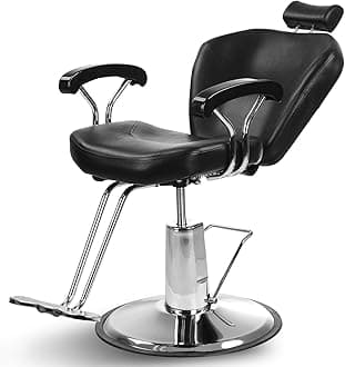 Artist hand Barber Chair for Barbershop Hydraulic Reclining Salon Chair for Hair Stylist - 360° Swivel, 20 Inch Wide Seat, Tattoo & Beauty Spa Equipment, Black PU Leather
