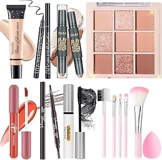 YBUETE Makeup Set Kit for Women Girls Teens, Makeup Present Set, Includes 9 Color Eyeshadow, Counter Stick, Foundation, Eyebrow Pencil, Eyeliner, Mascara, Lip Gloss, 5Pcs Brushes, Sponge