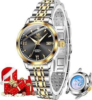 OLEVS Men's Casual Fashion Waterproof Gold Stainless Steel Band Quartz Gold Watches Gifts for Men