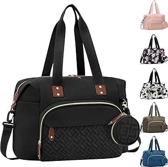 Tenot Diaper Bag Tote with Pacifier Case, Baby Bag for Women with Shoulder Straps, Travel Diaper Tote for for Mom and Dad Black