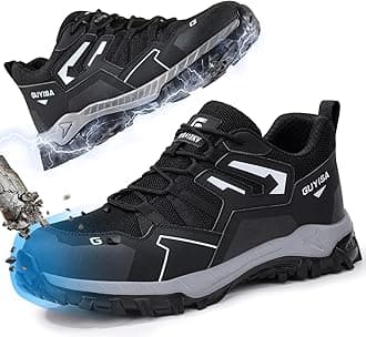 Steel Toe Shoes for Men Work Safety Shoes Industrial Construction Shoes Mid Cut Industrial Boot Work Sneakers Comfortable Lightweight Safety Shoes for Work