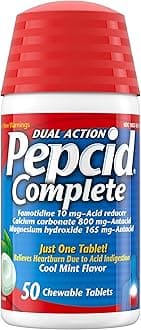 Complete Acid Reducer + Antacid Chewable Tablets, Cool Mint Flavor, 50 count by Pepcid Complete (pack of 1)