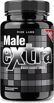 rize labs - Male Extra Capsules - Performance Supplement for Men, Maximum Strength Support, Ultra Pure Pills, Non-GMO Vegan Supplement Advanced Formula (60 Capsules)