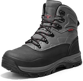 NORTIV 8 Men's Insulated Waterproof Construction Hiking Winter Snow Boots