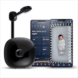 Nanit Pro Smart Baby Monitor & Wall Mount - 1080p Secure Wi-Fi Video Camera, Sensor-Free Sleep & Breathing Motion Tracker, 2-Way Audio, Sound & Motion Alerts, Night Vision, and Breathing Band - Black