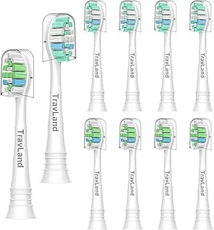 Replacement Toothbrush Heads for Philips Sonicare Replacement Heads, Electric Replacement Brush Head Compatible with Phillips Sonicare Snap-on Electric Toothbrush, 10 Pack - 5White 5Green