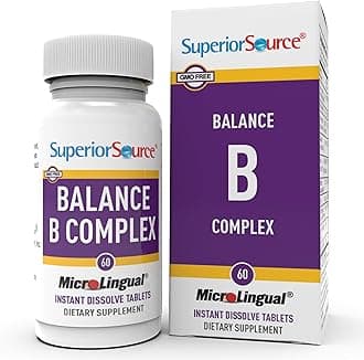 Superior Source Balance B Complex - Energy Support Supplement with Folic Acid & B Vitamins - Supports Heart & Muscle Health - B Vitamin Supplement Aids Immune Health - 60 Instant Dissolve Tablets