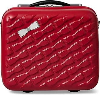 Women's Belle Fashion Lightweight Hardshell Spinner Luggage (Red, Vanity Case)