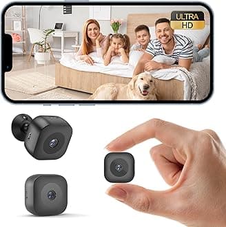 Mini Camera,Security Camera & HD Surveillance Cam,Wireless Rechargeable Indoor Camera with SD Storage & Night Vision Compact Indoor Cameras Wireless for Easy Placement,Motion Detection for Indoors