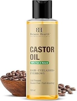 100% Pure Castor Oil for Hair Growth| 150 ML | - Cold Pressed, Hexane-Free, Eyelashes, Eyebrows, Skin Care