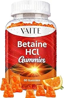 VAITE Betaine HCL Supplement 1000 mg Gummies – Digestive Support – Supports Digestion & Nutrient Breakdown – Non-GMO, Vegan, Gluten-Free – for Adults Seeking Daily Digestive Support – 60 Gummies
