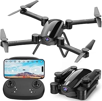 X900 Drone Optical Flow Positioning RC Quadcopter with 1080P HD Camera, Altitude Hold Headless Mode, Foldable FPV Drones WiFi Live Video 3D Flips 6axis RTF Easy Fly Steady for Learning Matte Black