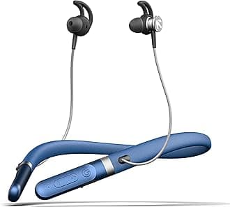 Boult Audio ZCharge Bluetooth Earphones with 40H Playtime, Dual Pairing Neckband, Zen™ ENC Mic, Type-C Fast Charging (10Mins=15Hrs), Biggest 14.2mm Bass Driver IPX5 Premium Silicone Neck Band (Blue)