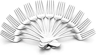 12 Pieces Stainless Steel Dinner Forks Set - Fork Set for Home and Kitchen, 12-Pieces Fruit Fork for Dining Table, Shiny and Sturdy Handle Forks with Round Edge