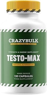 CrazyBulk TESTO-MAX Natural Alternative for Strength & Energy Supplement, (120 Capsules)