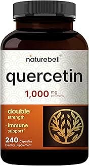 NatureBell Quercetin 1,000mg - 240 Capsules - Ultra Strength Supplement for Healthy Immune Support* - Quercetin Dihydrate from Sophora Japonica - Bioavailable Form
