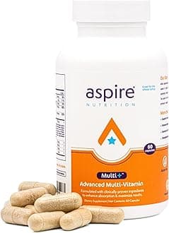 Aspire Multi+™ Advanced Multivitamin for Children, Men and Women (Flavored Capsule) - Best Supplement for Focus, Attention, Memory, Mood. More Absorbing Nutrients, Minerals & Vitamins - All Natural