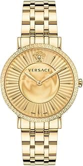 VersaceV-Eternal Collection Luxury Womens Watch Timepieces with a Gold Bracelet, Case and Dial