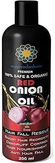 Hair Treatment Oil with Red Onion, Black Seed Oil Blends, Pure Argan, Sandalwood and Rose - 200 ml 6.7 Fl Oz