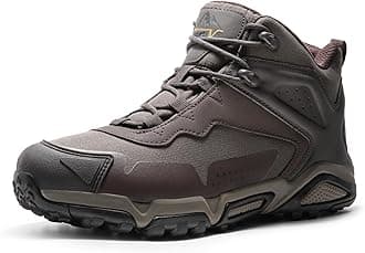 Men's Waterproof Hiking Boots, Lightweight Tactical Boots for Men, Mid Ankle Men's Hiking Boots for Trekking Trails, Outdoor Adventures Hiking, Brown, 9