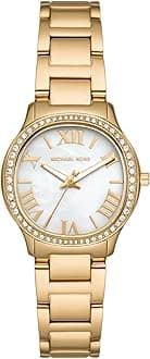 - Stainless Steel Analog Multicolor Dial Women's Watch-Mk4822, Band Color-Gold