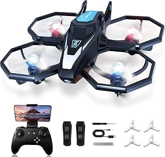 Drone with Camera, 1080P FPV Drone Camera with Remote Control Quadcopter, Gestures Selfie, One-Key Take Off/Landing, Speed Adjustment, 3D Flips, 2 Batteries Mini Drone for Adults Kids