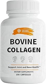 SIRUNES Bovine Collagen Supplements for Men and Women I Hydrolyzed Grass Fed Bovine Collagen Peptides Dietary Supplement for Joint, Nerve & Bone Support - Non-GMO, Anti-Aging - 100 Capsules