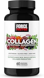 Collagen Boosting Superfoods, Vegan Collagen Booster with Hyaluronic Acid, Biotin, Bamboo, Amino Acids & Vitamins for Hair, Skin, and Nails, Strengthener and Skin Supplement, 60 Capsules