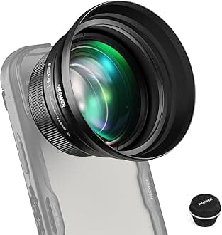 NEEWER Telephoto Lens HD 85mm Phone Only Back Plate 17mm, 2.5X Magnification Compatible with SmallRig NEEWER Cage for iPhone Samsung with 17mm Adapter & Lens Cap, LS-59