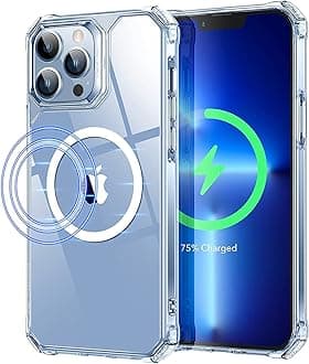 ESR Air Armor Magnetic Case with HaloLock Compatible with iPhone 13 Pro Case, Compatible with MagSafe, Military-Grade Protection, Yellowing-Resistant Hard Back, Shock-Absorbing Corners, Clear