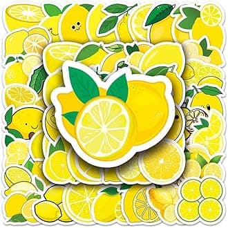 Lemon Stickers |50Pcs Lemon Waterproof Vinyl Decals for Water Bottles Laptop Luggage Cup Computer Mobile Phone Skateboard