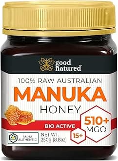 Good Natured Manuka Honey (MGO 510+) - High Grade Raw Manuka Honey Medical Grade, Non-GMO, Lab-Tested & AMHA Certified, BPA-free, 8.8 oz