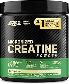 Optimum NutritionMicronized Creatine Monohydrate Powder, Unflavored, 60 Servings, 300 Grams (Packaging May Vary)