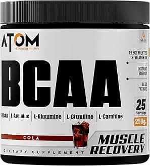 AS-IT-IS ATOM BCAA 250g with L-arginine, L-Carnitine, L-Citrulline for Energy burst & Athletic Performance | Cola Flavor