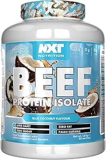 NXT Nutrition Beef Protein Isolate Powder - Protein Powder High in Natural Amino Acids - Paleo, Keto Friendly - Dairy and Gluten Free - Muscle Recovery | 1.8kg - Blue Coconut